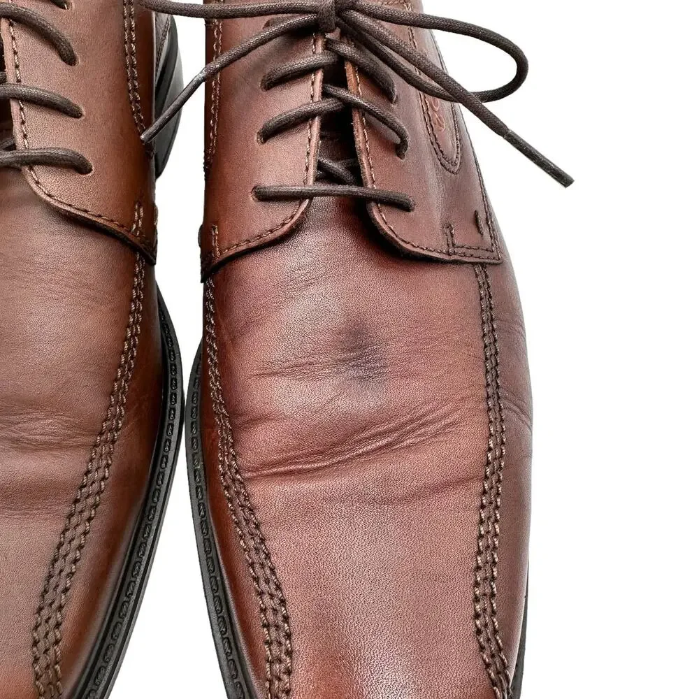 ECCO Men's Sz: 42 / US 8/8.5 Leather Brown Shock Point Lace Up